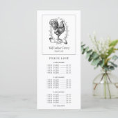 Hen Banner Boerderij Ranch Price Menu (Staand voorkant)
