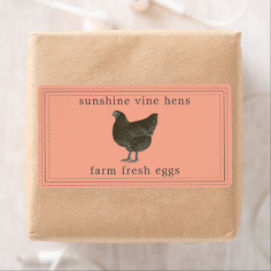 Hen Boerderij Fresh Egg Karton Label – Perzik