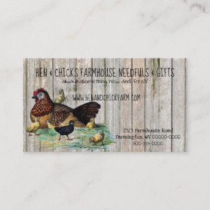 Hen & Chicks Rustic Farmhouse Style Visitekaartje