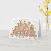 Hen Choir Happy Birthday Kaart (Gele Bloem)