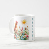 Hen d'aquarelle de printemps - Mug d'enfant (Devant gauche)