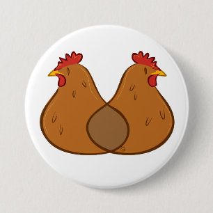 Hen Diagram - Badge Ronde Button 7,6 Cm