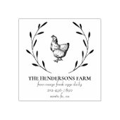  Hen Eggs Karton Custom Boerderij Info Rubberstempel (Afrduk)