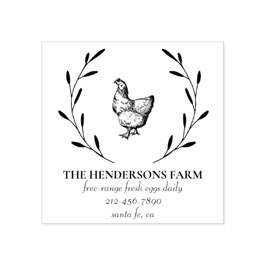Hen Eggs Karton Custom Boerderij Info Rubberstempel (Afrduk)