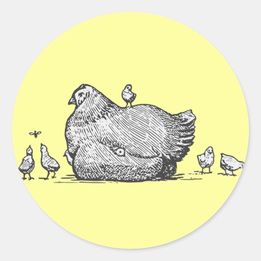 Hen en Chicken Ronde Sticker (Voorkant)