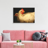 Hen en en Rooster Canvas Afdruk (Insitu (Woonkamer))