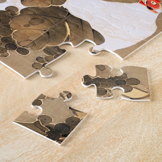 Hen en en Rooster met Grapevine van Ito Jakuchu Legpuzzel (Zijkant)