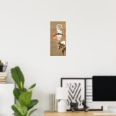 Hen en en Rooster met Grapevine van Ito Jakuchu Poster (Thuiskantoor)