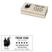 Hen Family Boerderij Fresh Eggs Adres Rubber Stamp Rubberstempel (Gestempeld)