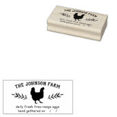 Hen Family Boerderij Fresh Eggs Rubber Stamp Rubberstempel (Gestempeld)