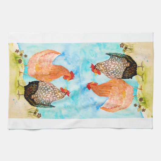 Hen Friends Kitchen Tea Serviette (Horizontal)