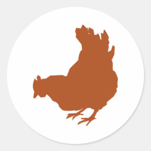 Hen [kip, boer, biologische eieren] ronde sticker