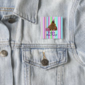 Hen Night Party Hen Square Button Pin (In situ)