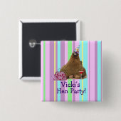 Hen Night Party Hen Square Button Pin (Voorkant /achterkant)
