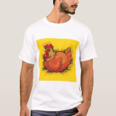Hen on Nest Bright Farmyard Chicken T-shirt (Voorkant)