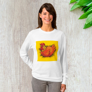 Hen op Nest Helder Boerderij Kip T-shirt