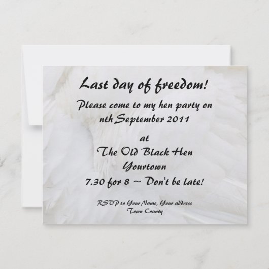 Hen party batchelorette-uitnodiging kaart (Achterkant)