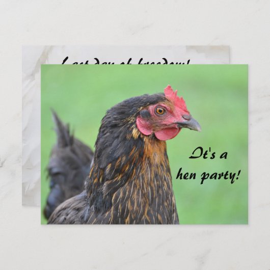 Hen party batchelorette-uitnodiging kaart (Voorkant / Achterkant)