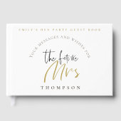 Hen Party Future Mrs. Name Black Gold Script Gastenboek (Voorkant)