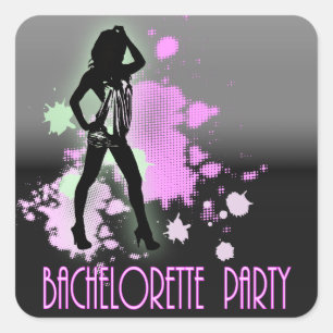 Hen Party Mevrouw Bruid silhouet Bachelorette Part Vierkante Sticker