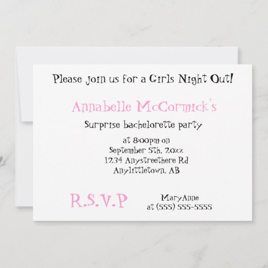 Hen Party. Nodig Chicken uit om een vrijgezellenfe Kaart (Achterkant)