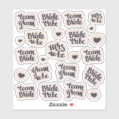 Hen Party stickers - teambruid / bruidstam (Vel)