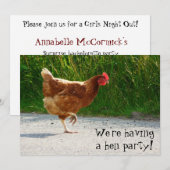 Hen Party. Uitnodiging voor de viering van bachelo (Voorkant / Achterkant)