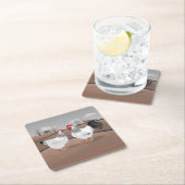 Hen & Rooster Vierkante Kartonnen Onderzetter (Insitu)