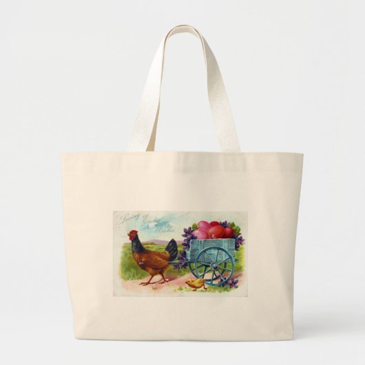Hen trekkar Pasen  Briefkaart Grote Tote Bag (Voorkant)