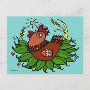 Hen Ukraine Folk Art Briefkaart