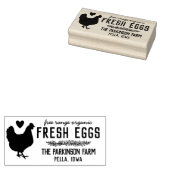 Hen Wreath Heart Fresh Eggs Boerderij Name Rubberstempel (Gestempeld)