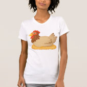 Hen zittend op Nest Schattige Boerderij Animal T-shirt (Voorkant)