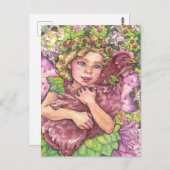 Henbit Fairy étreiner poule poulet Carte postale (Devant / Derrière)