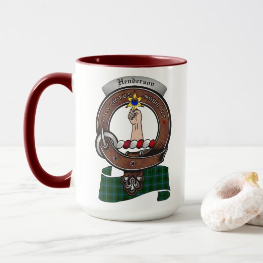 Henderson Clan Badge Combo 15oz Mug (Avec donut)