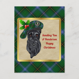 Henderson Clan Badge & Tartan KerstBriefkaart Briefkaart
