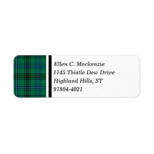 Henderson Clan Heldergroene Schotse Tartan Etiket