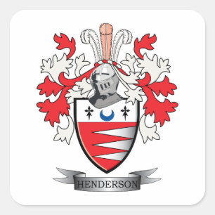 Henderson Family Crest Coat of Arms Vierkante Sticker