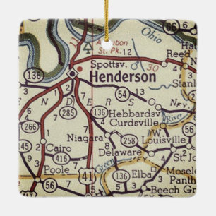 Henderson KY Map Keramisch Ornament