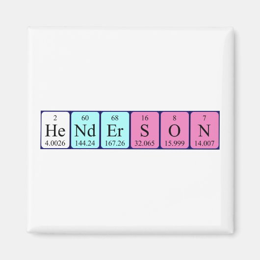 Henderson periodiek table name magnet magneet (Voorkant)