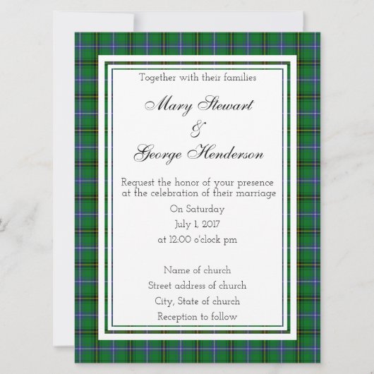 Henderson Scottish Faire-part de mariage (Devant)