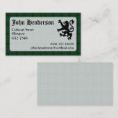 Henderson Tartan Carte de visite (Devant / Derrière)