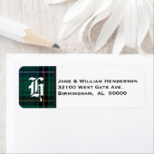 Henderson Tartan Plaid Monogram Étiquettes de adre (En situation)
