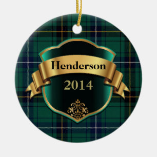 Henderson Tartan Pset Aangepast versieringsmiddel Keramisch Ornament