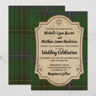 Henderson Tartan Wedding Invitation Kaart