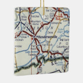 Hendersonville NC Map Keramisch Ornament (Rechts)