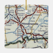 Hendersonville NC Map Keramisch Ornament (Achterkant)