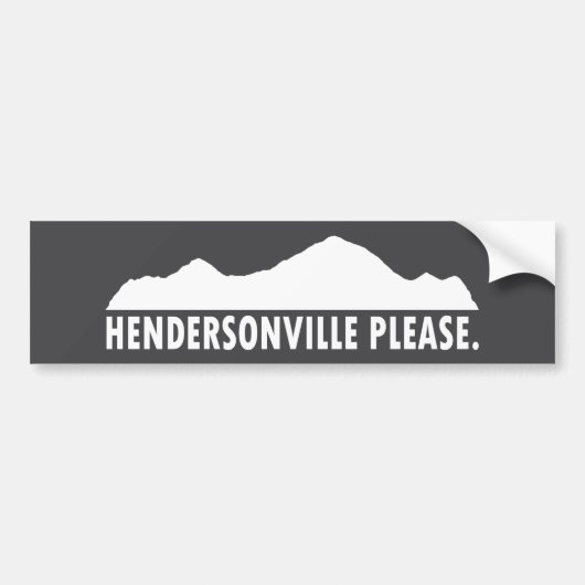 Hendersonville North Carolina alstublieft Bumpersticker (Voorkant)