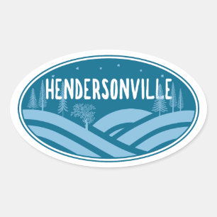 Hendersonville North Carolina Buiten Ovale Sticker