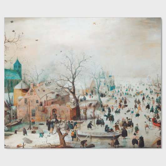 Hendrick Avercamp Winter Landschap met Ice Skater Cadeaupapier (Vlak)