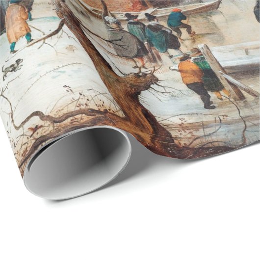 Hendrick Avercamp Winter Landschap met Ice Skater Cadeaupapier (Rol Hoek)